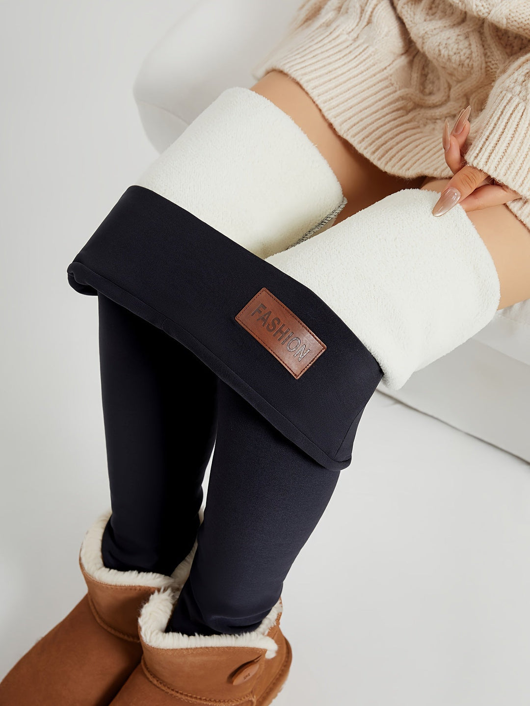 Noémie | Legging Femme Doublé Polaire Taille Haute