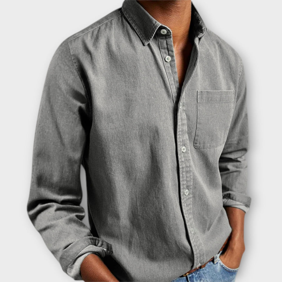 Maxime | Chemise Denim Bleu Marine Homme