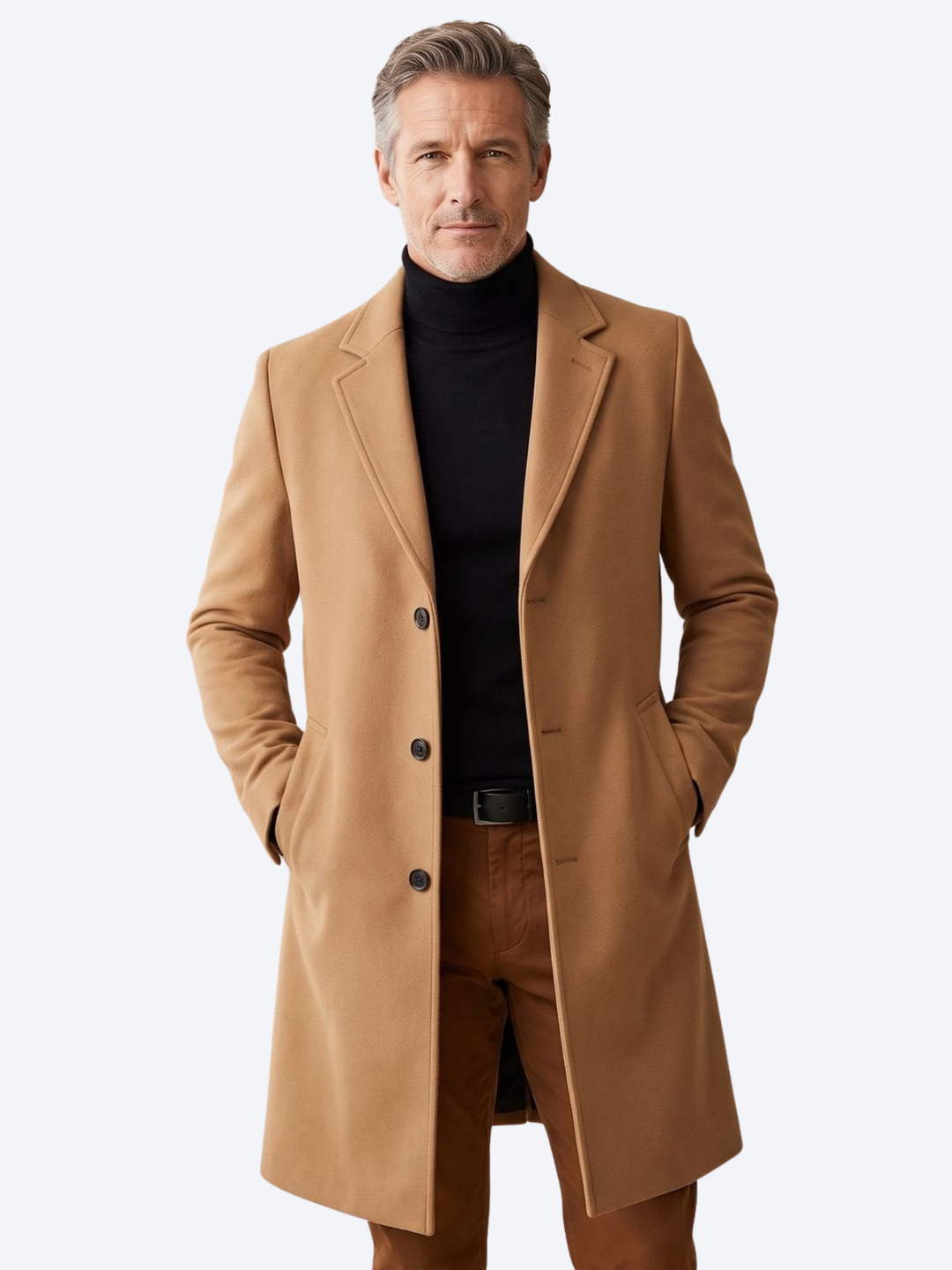 Baptiste | Col Roulé Manteau Long Homme