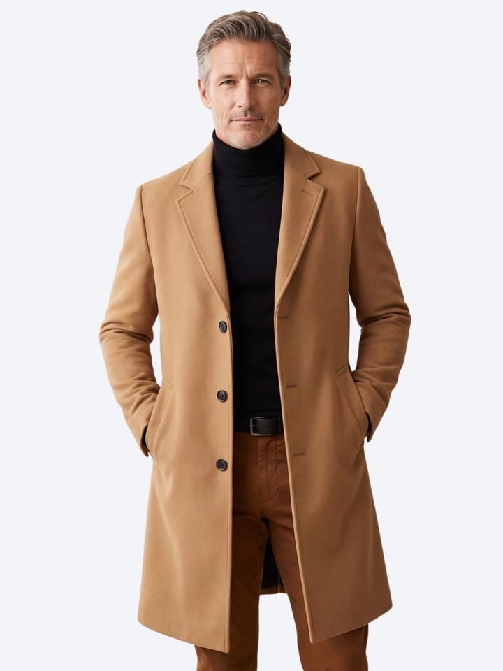 Baptiste | Col Roulé Manteau Long Homme