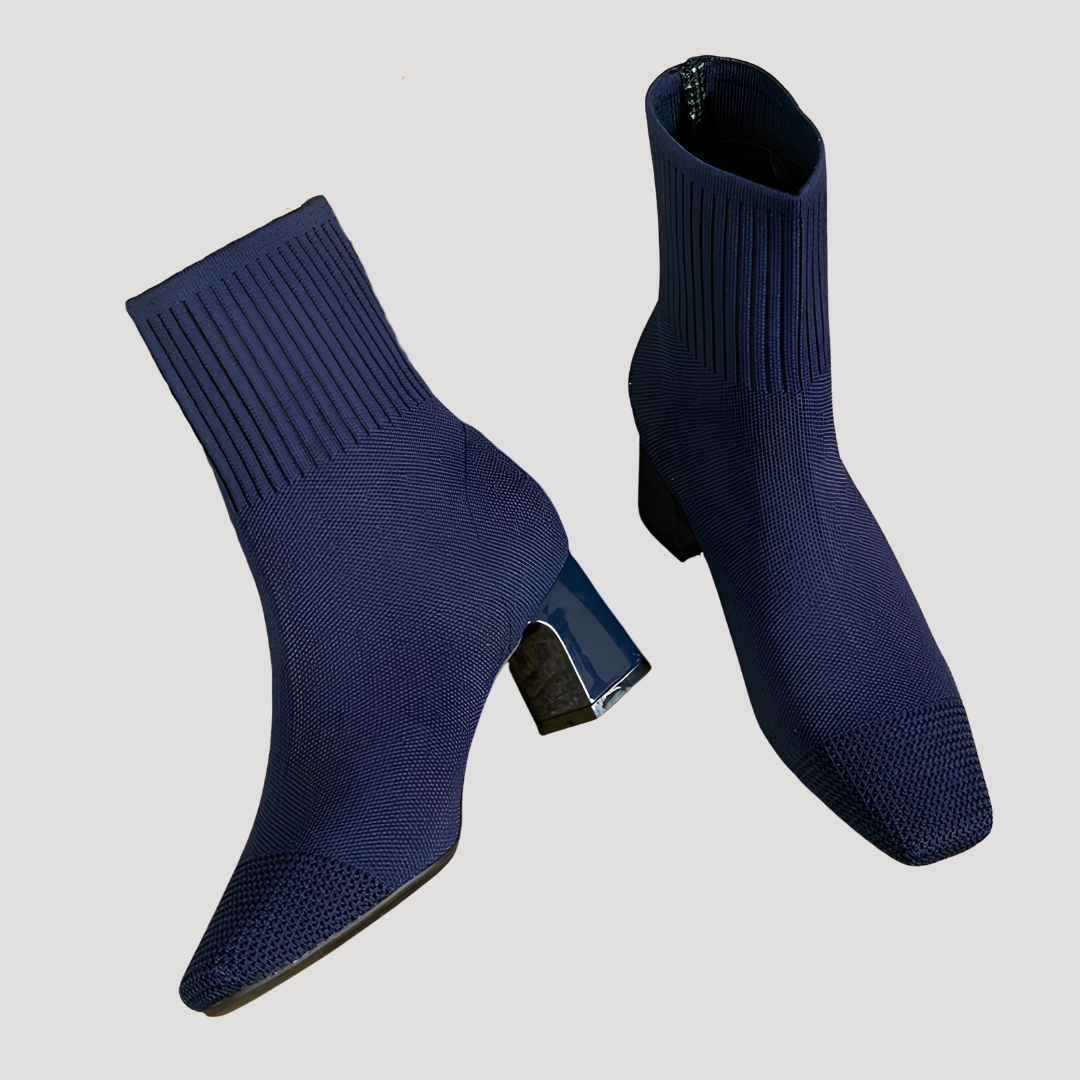 Lola | Bottes Chaussettes Femme Tricotées Talon Bloc