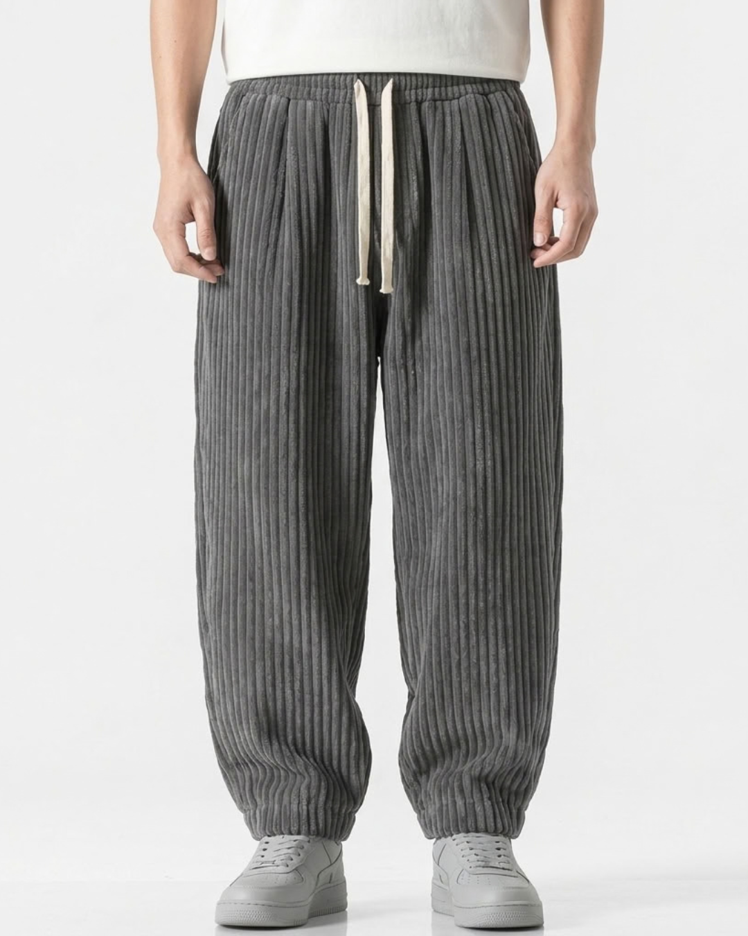 Julien | Pantalon en Velours Côtelé à Cordon de Serrage