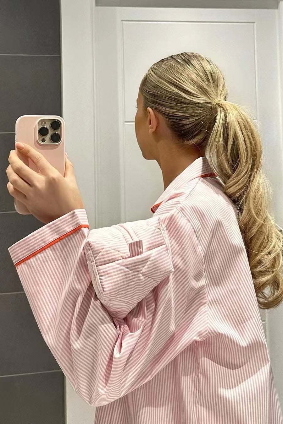 Héloïse | Pyjama Femme Rayé Col Boutons Cœur