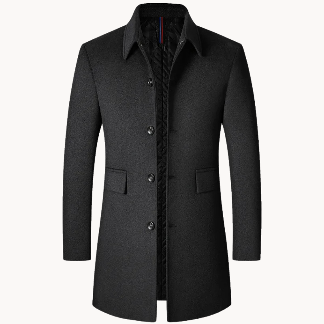 Lucas | Manteau en Laine Homme Coupe Ajustée Boutonné