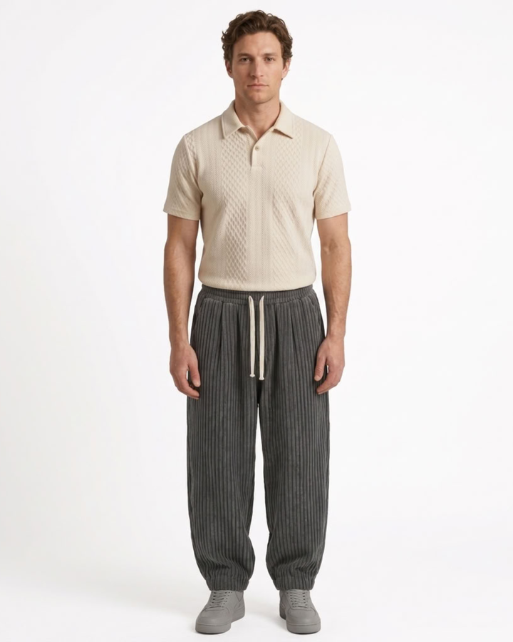 Julien | Pantalon en Velours Côtelé à Cordon de Serrage