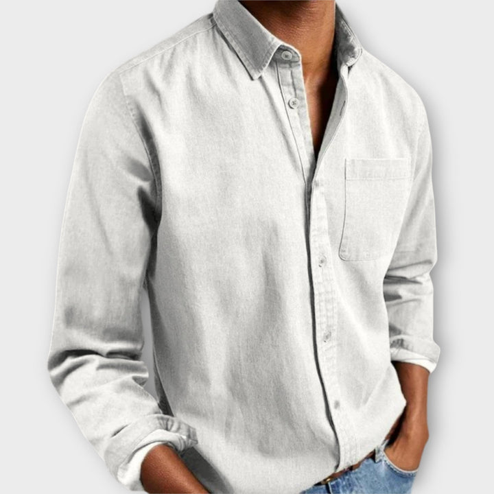 Maxime | Chemise Denim Bleu Marine Homme