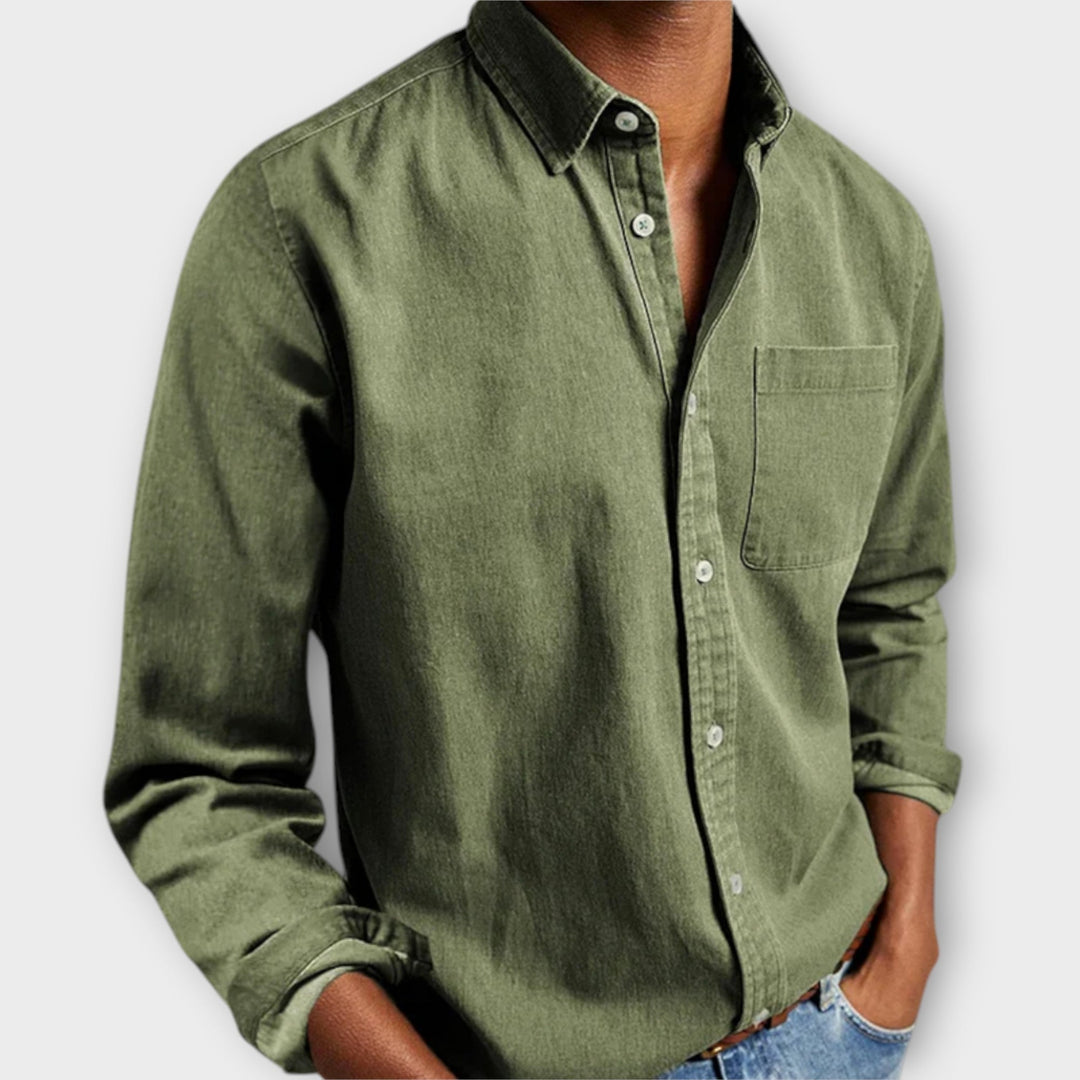 Maxime | Chemise Denim Bleu Marine Homme