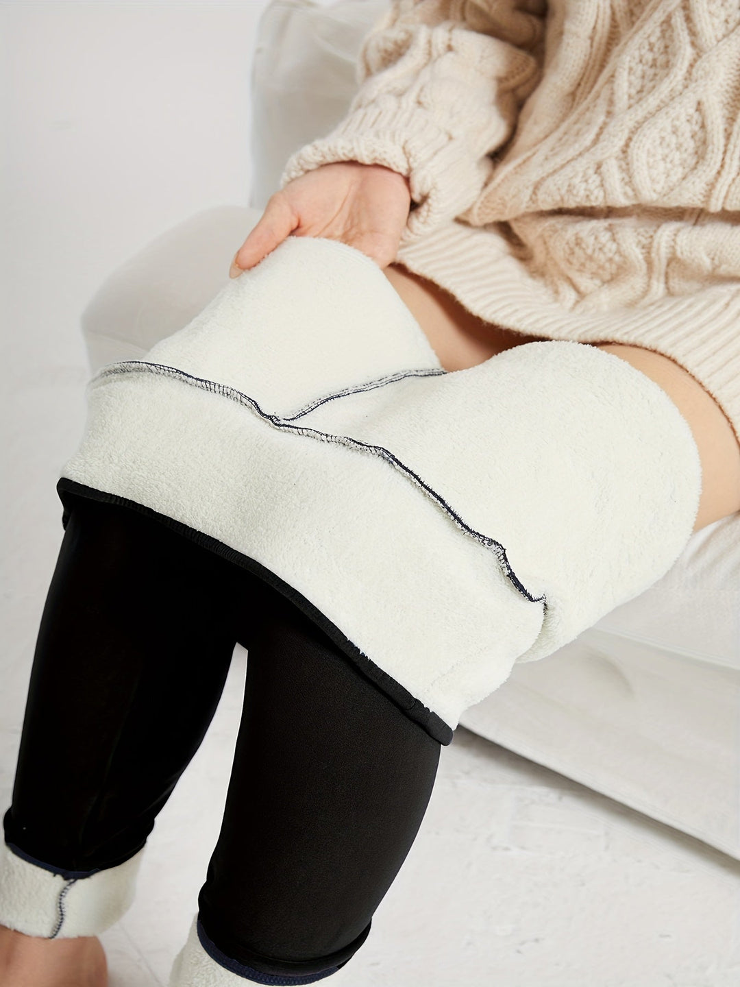 Noémie | Legging Femme Doublé Polaire Taille Haute