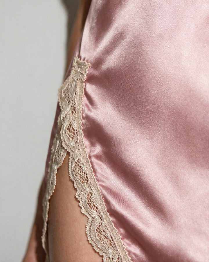 Agathe | Nuisière Satin Sans Manches Fendue