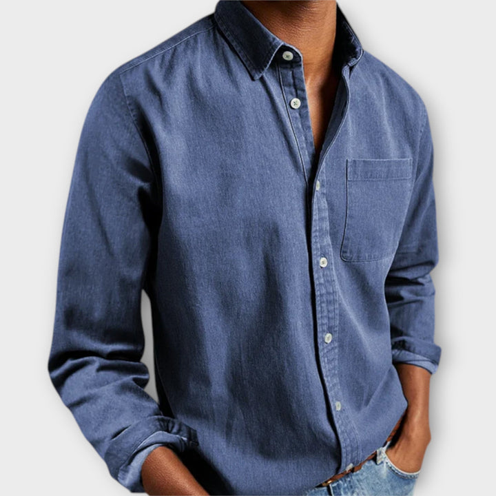 Maxime | Chemise Denim Bleu Marine Homme