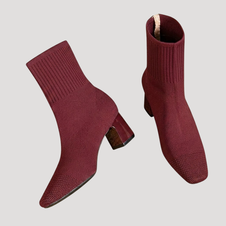 Lola | Bottes Chaussettes Femme Tricotées Talon Bloc