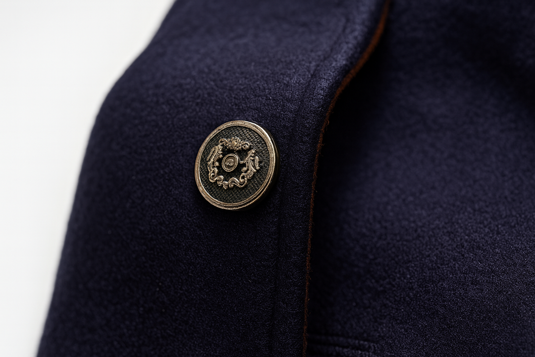 Clément | Manteau Homme Col Contrasté Boutonné Laine