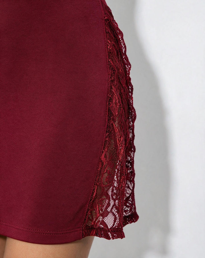 Adèle | Nu de Nuit Femme en Dentelle à Bretelles Réglables
