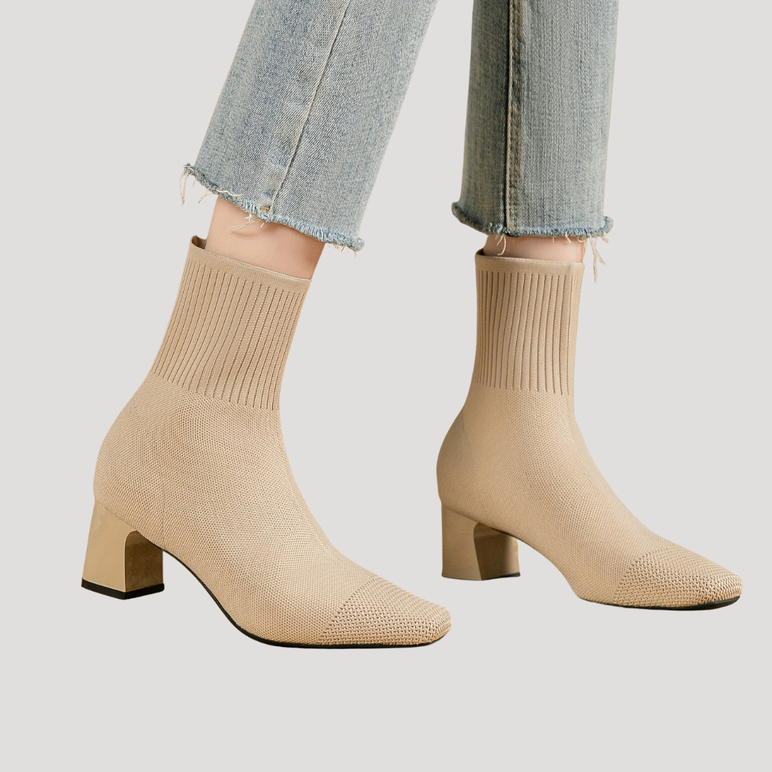 Lola | Bottes Chaussettes Femme Tricotées Talon Bloc