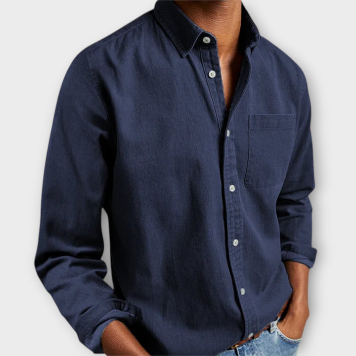 Maxime | Chemise Denim Bleu Marine Homme