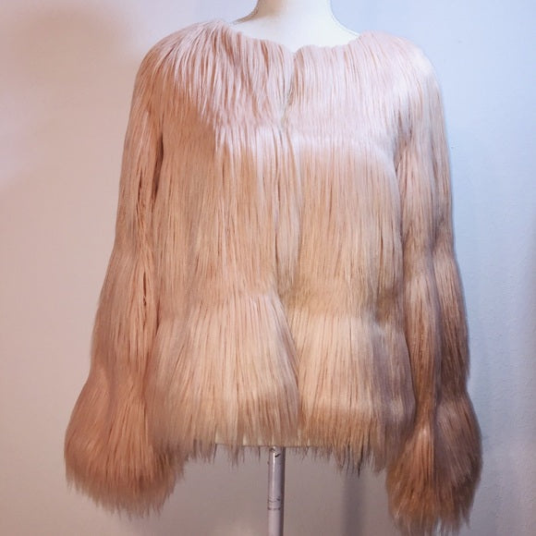 Charlotte | Veste Femme Fausse Fourrure Rose Cropped