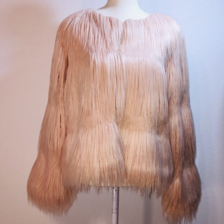 Charlotte | Veste Femme Fausse Fourrure Rose Cropped