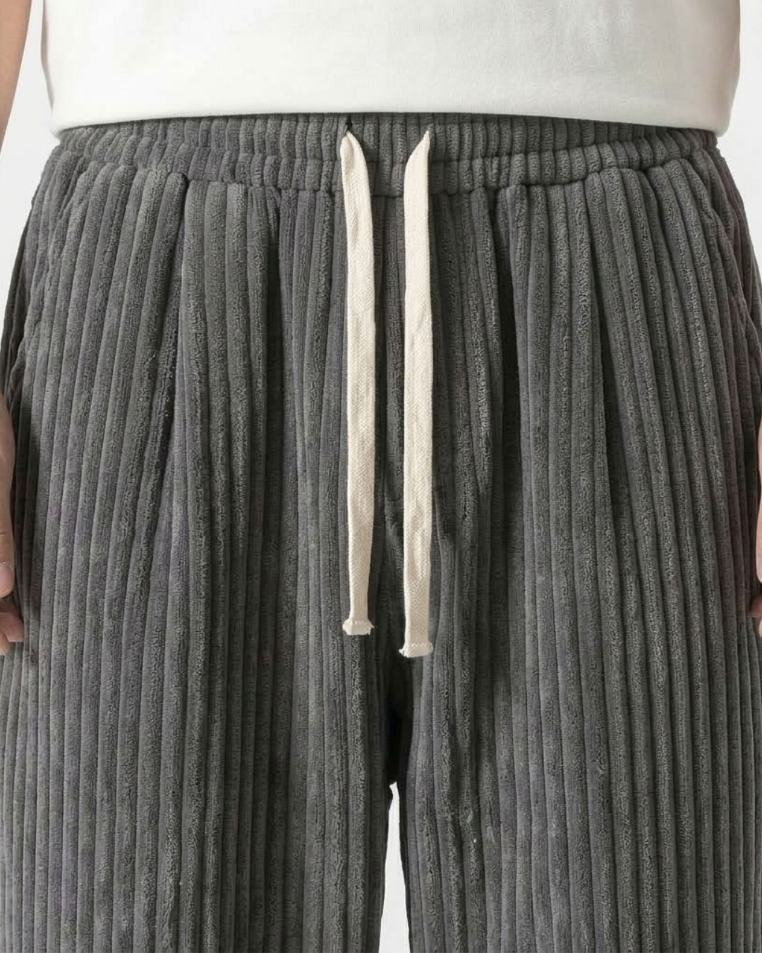 Julien | Pantalon en Velours Côtelé à Cordon de Serrage