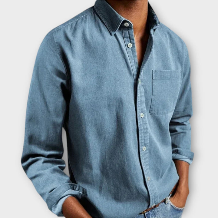 Maxime | Chemise Denim Bleu Marine Homme
