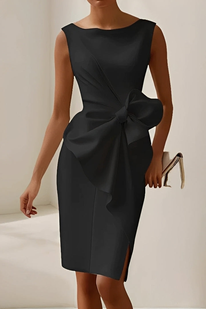 Carla | Robe Cocktail en Satin Rose