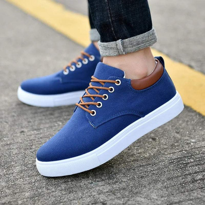 Pierre | Chaussures Basses Toile Homme Lacets Marron