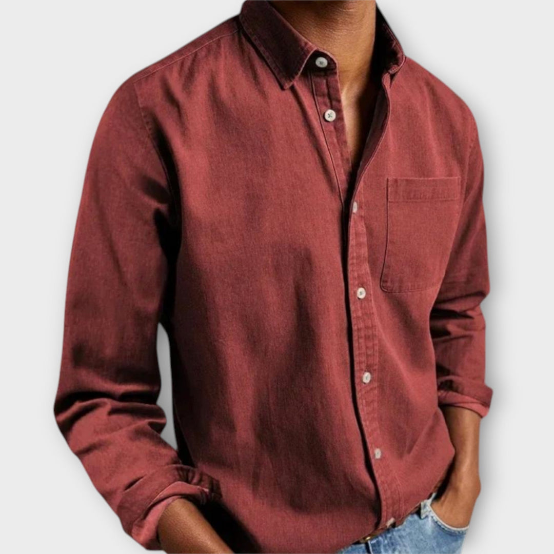 Maxime | Chemise Denim Bleu Marine Homme