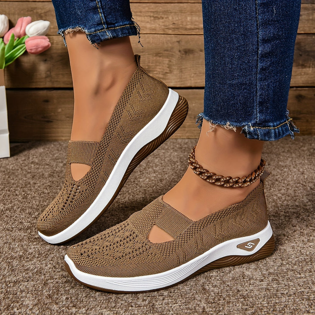 Adèle | Basket Femme Slip-On Tricot Ajouré