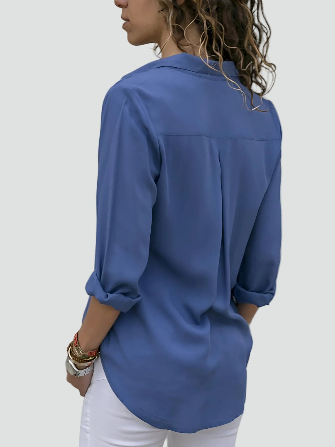 Adèle | Chemise Femme Orange Boutonnée Manches Longues