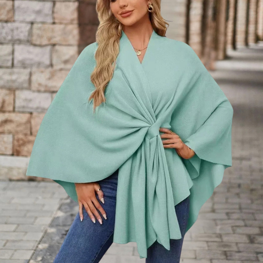 Adèle | Poncho Cache-Cœur Rose Femme Manches Longues