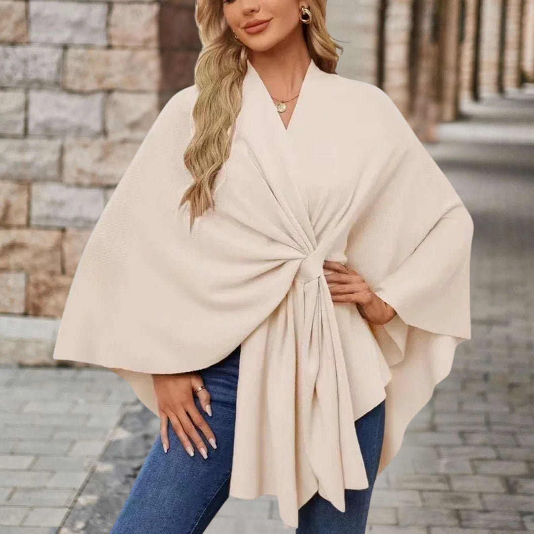 Adèle | Poncho Cache-Cœur Rose Femme Manches Longues
