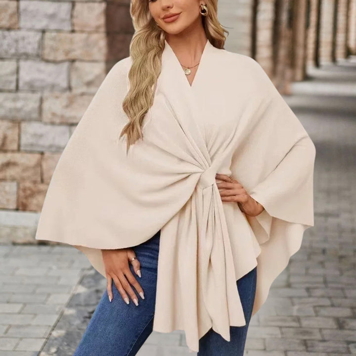 Adèle | Poncho Cache-Cœur Rose Femme Manches Longues