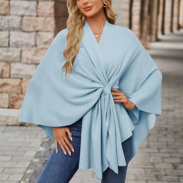 Adèle | Poncho Cache-Cœur Rose Femme Manches Longues