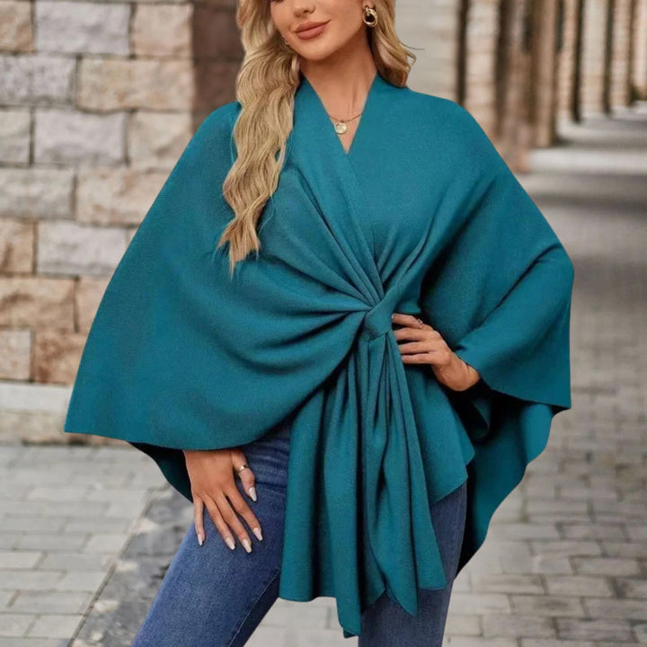 Adèle | Poncho Cache-Cœur Rose Femme Manches Longues