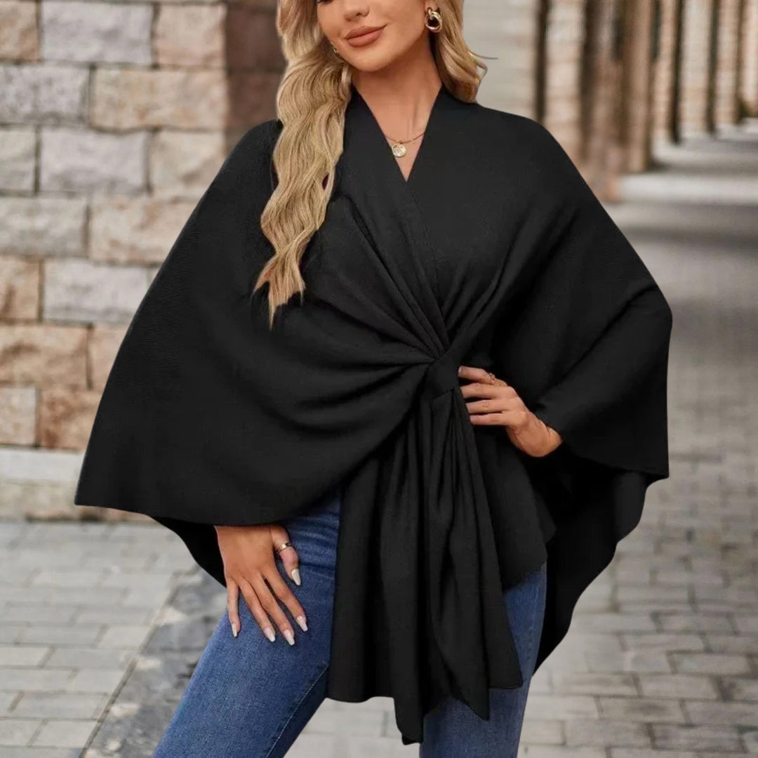 Adèle | Poncho Cache-Cœur Rose Femme Manches Longues