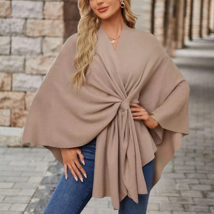 Adèle | Poncho Cache-Cœur Rose Femme Manches Longues