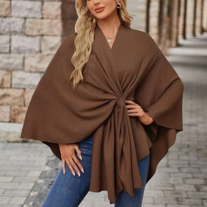 Adèle | Poncho Cache-Cœur Rose Femme Manches Longues