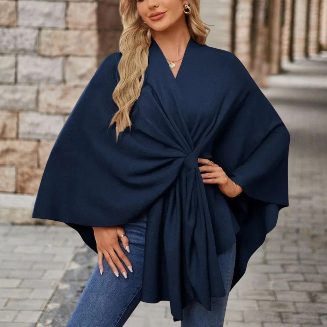 Adèle | Poncho Cache-Cœur Rose Femme Manches Longues