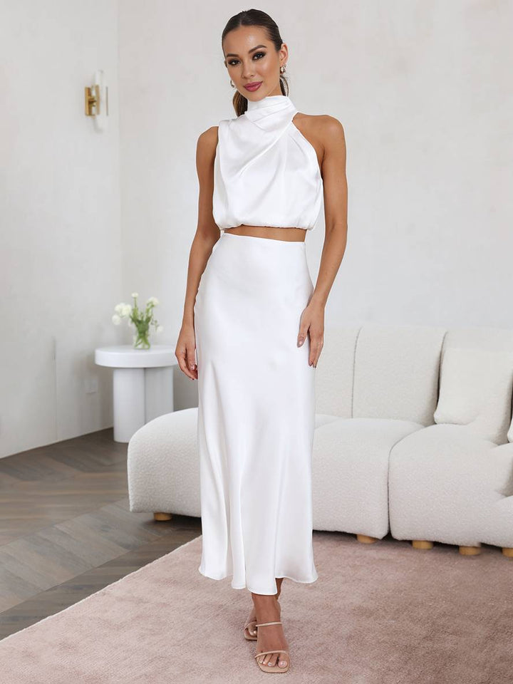 Adèle | Robe Invitée Mariage Deux Pièces Satin