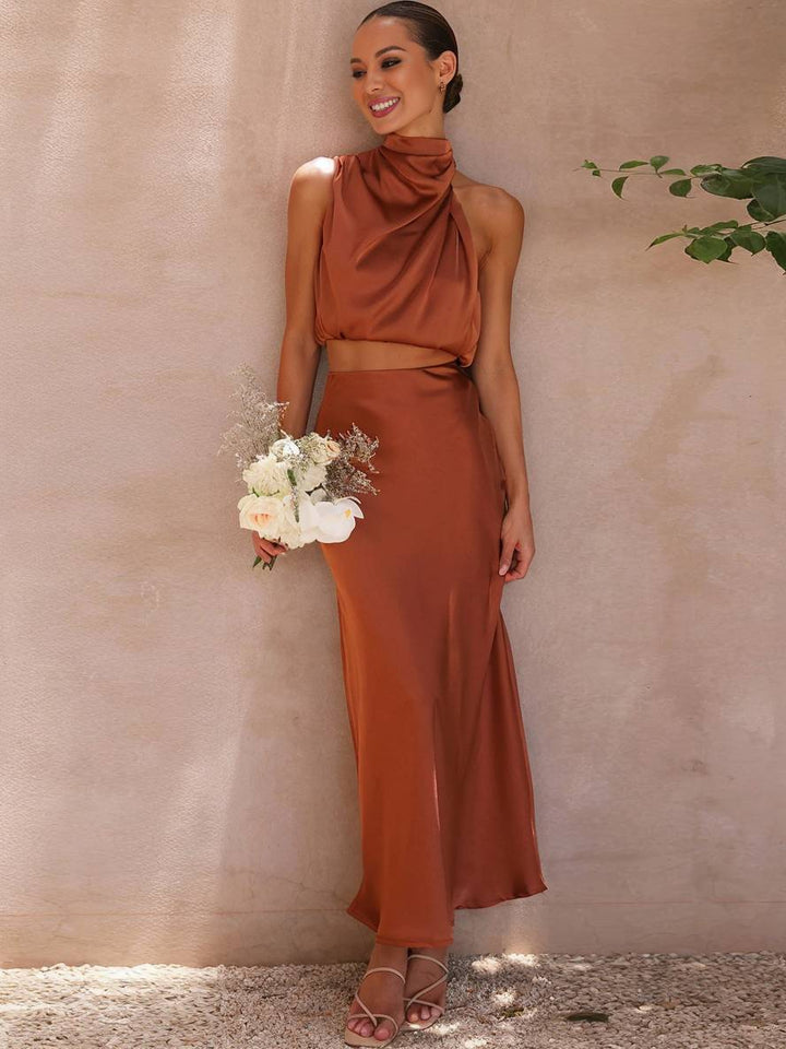 Adèle | Robe Invitée Mariage Deux Pièces Satin