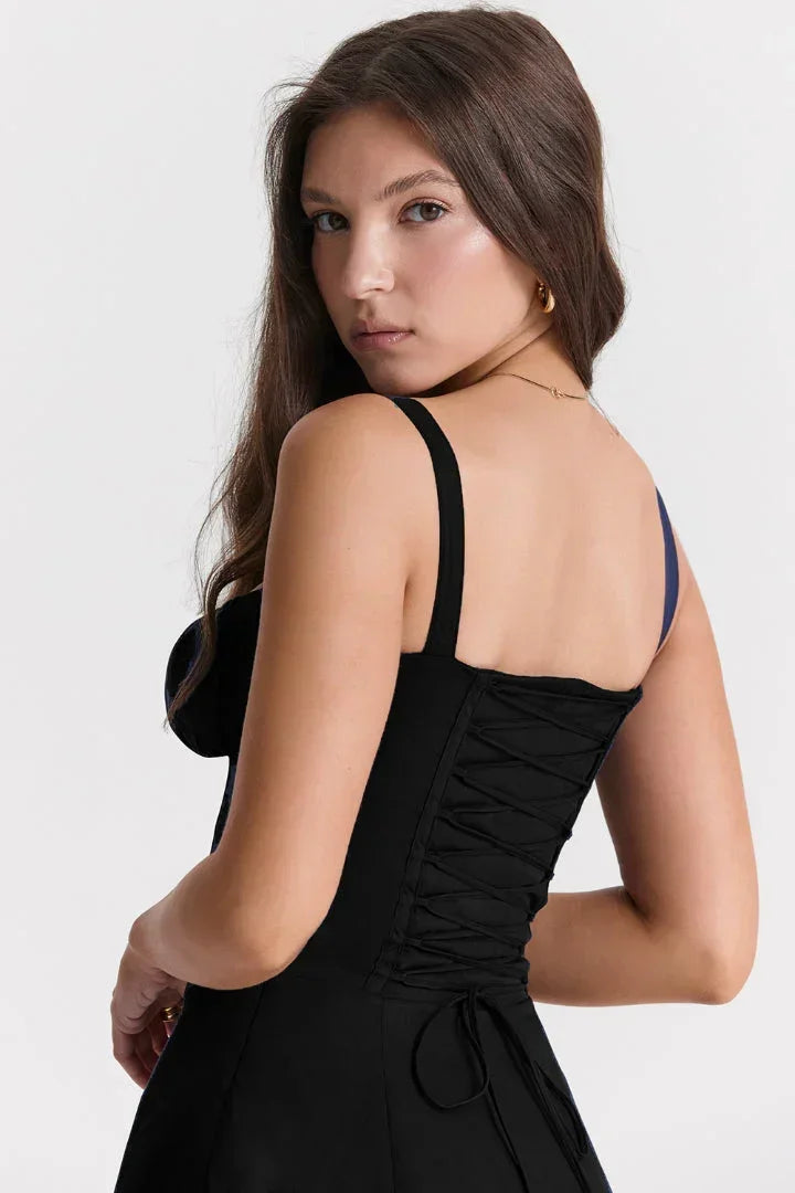 Adèle | Robe Midi Femme Corset Évasée