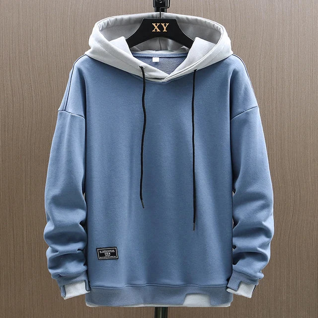 Adrien | Sweat à Capuche Bleu Homme Coupe Ample