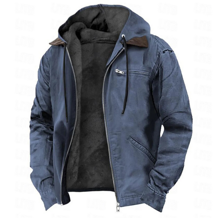 Adrien | Veste Homme Capuche Zippée Toile Doublée Polaire