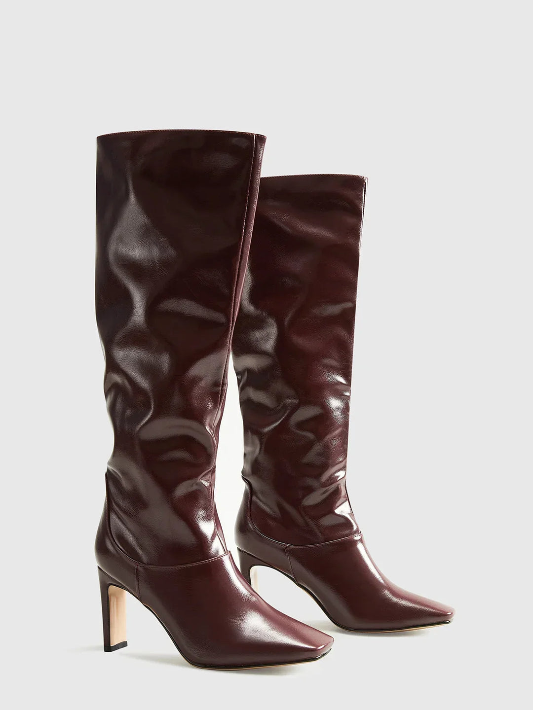 Agathe | Bottes Hautes Vernies Femme Talon Bloc