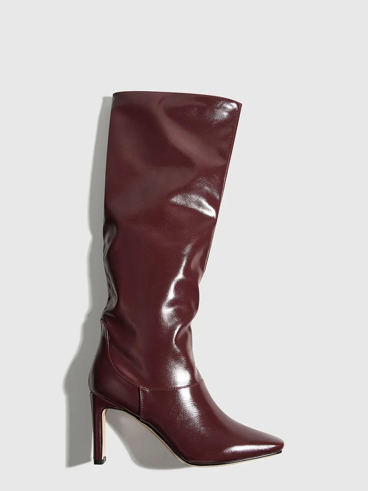 Agathe | Bottes Hautes Vernies Femme Talon Bloc