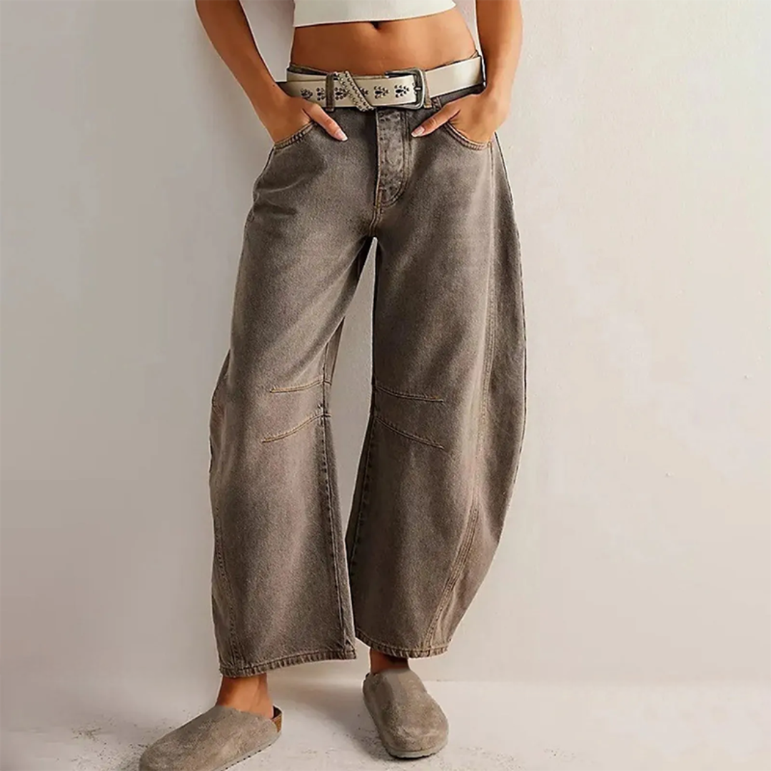 Agathe | Jean Large Taille Haute Femme Noir