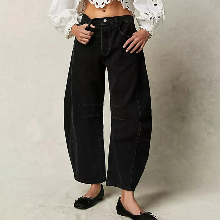 Agathe | Jean Large Taille Haute Femme Noir