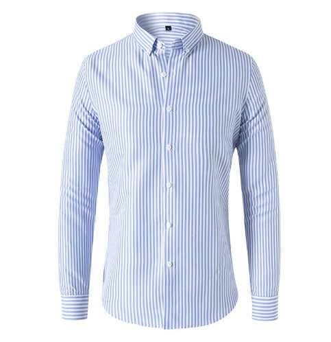 Alexandre | Chemise Homme Rayures Bleues Manches Longues