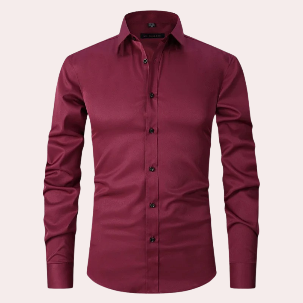 Alexandre | Chemise Homme Satin Bleu Canard