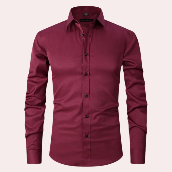 Alexandre | Chemise Homme Satin Bleu Canard
