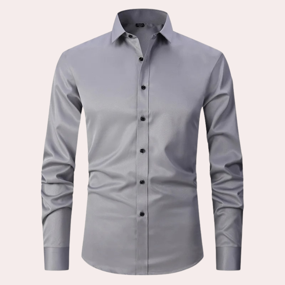 Alexandre | Chemise Homme Satin Bleu Canard